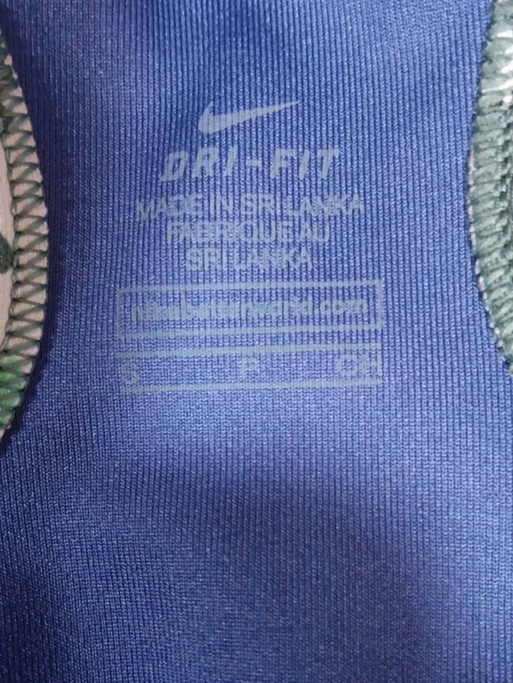 Nike Blue & Green Camo Racerback Sports Bra